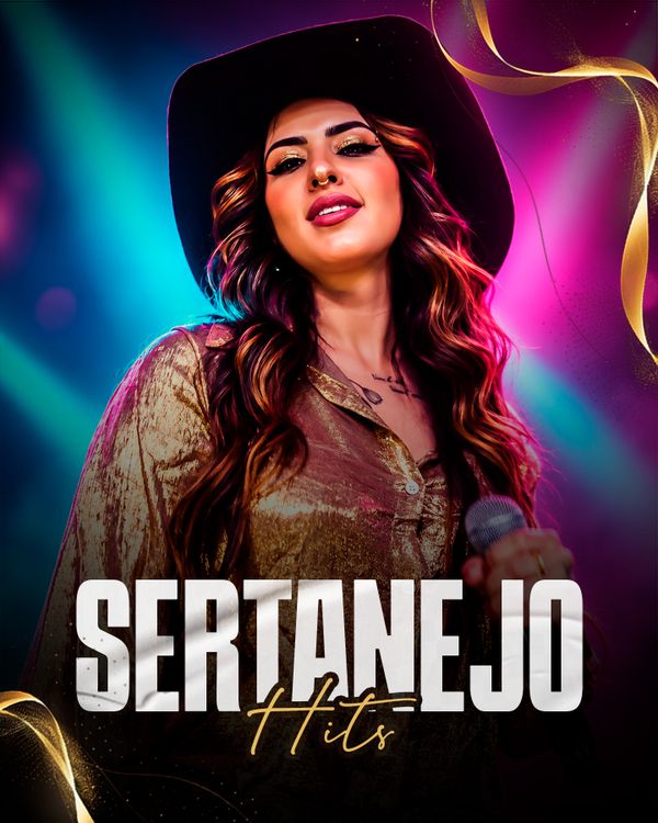 Vídeo: cantora da Banda Prime de chapéu e camisa dourada cantando hits do sertanejo ao vivo